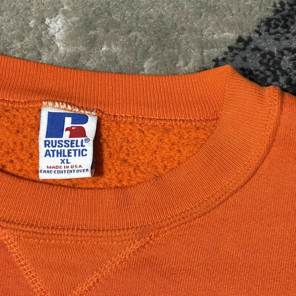 Bowling Green University Sweater Men XL Orange Russell Athletic NCAA Box Fit USA